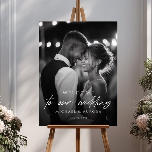 Elegant wedding welcome photo ポスター
