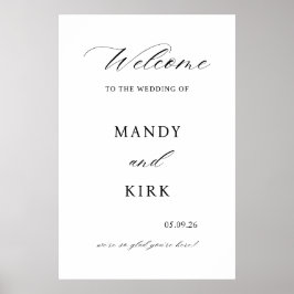 Elegant Wedding Welcome Sign Poster ポスター