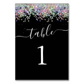Elegant Weddings Holographic Glitter Black テーブルナンバー (裏面)