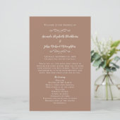 Elegant Weddings Mocha Modern Ceremony Programs (スタンド正面)