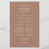 Elegant Weddings Mocha Modern Ceremony Programs (裏面)