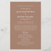 Elegant Weddings Mocha Modern Ceremony Programs (正面)