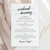 Elegant Weekend Birthday Itinerary Invitation