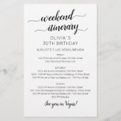 Elegant Weekend Birthday Itinerary Invitation (正面)
