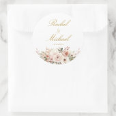 Elegant, weiß, pastellfarben, Blume ラウンドシール (バッグ)