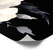 Elegant Welcome Black White Floral Welcome Sign ポスター (角)