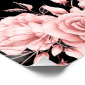 Elegant WELCOME Rose Gold Sweet 16 Floral Black ポスター (コーナー)