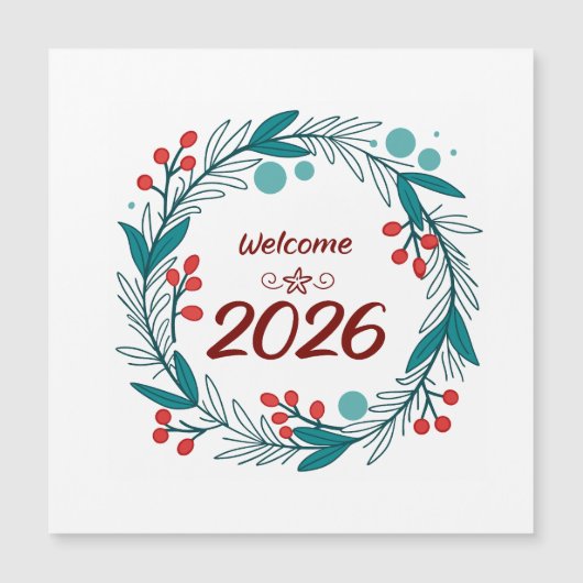 Elegant Welcome to 2026 – Festive Laurel Wreath  (正面)
