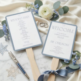 Elegant Welcome Wedding Ceremony Fan Program ハンドファン