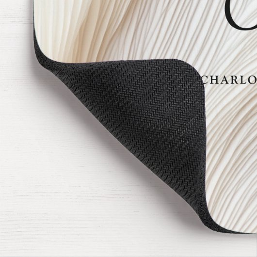 Elegant, Wellen, Monogramm マウスパッド (コーナー)