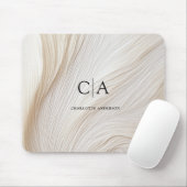Elegant, Wellen, Monogramm マウスパッド (マウス)