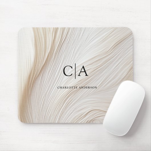 Elegant, Wellen, Monogramm マウスパッド (マウス)
