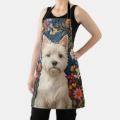Elegant West Highland Terrier Colorful Floral エプロン (インサイチュ)
