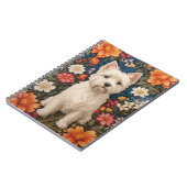 Elegant West Highland Terrier Colorful Floral ノートブック (左側)
