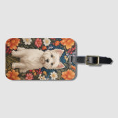 Elegant West Highland Terrier Colorful Floral ラゲッジタグ (正面横)