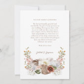 Elegant Western Cowboy Floral Crest Script サンキューカード (裏面)