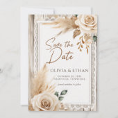 Elegant Western Rustic Floral Wedding セーブザデート (正面)