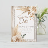 Elegant Western Rustic Floral Wedding セーブザデート (スタンド正面)