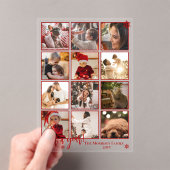 Elegant What A Year 12 Photo Snowflakes アクリル招待状 (インサイチュ (ポータブル))