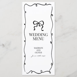 Elegant Whimsical Black Bow Tie Monogram Wedding メニュー