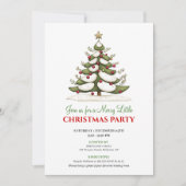 Elegant whimsical Christmas tree dinner invitation 招待状 (正面)