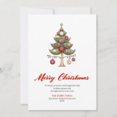 Elegant Whimsical Christmas Tree Greeting Template シーズンカード (正面)