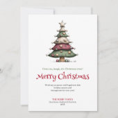Elegant Whimsical Christmas Tree Holiday Card シーズンカード (正面)