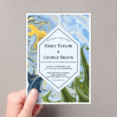 Elegant Whimsical Colorful Artful Abstract Wedding アクリル招待状 (インサイチュ (ポータブル))