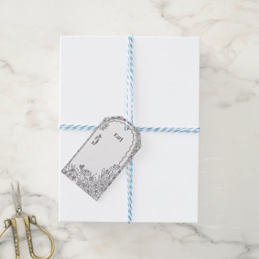 Elegant Whimsical Garden Door Wedding ギフトタグ (より糸付き)