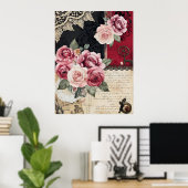 Elegant Whimsical Romantic Gothic Vintage  ポスター (ホームオフィス)