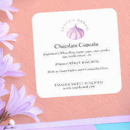 Elegant Whipped Cream Bakery Ingredient スクエアシール