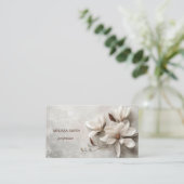 Elegant White 3D Magnolia 名刺 (スタンド正面)