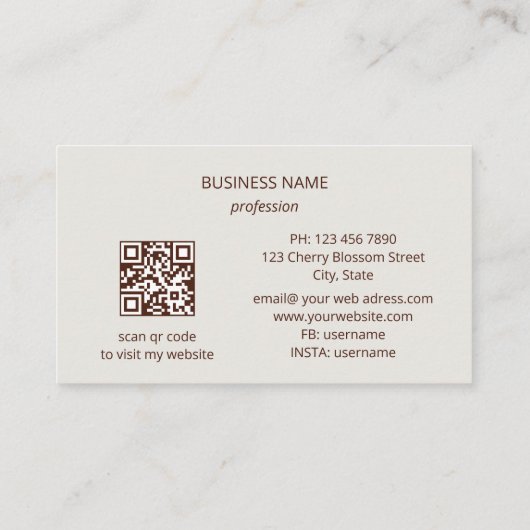 Elegant White 3D Magnolia 名刺 (裏面)