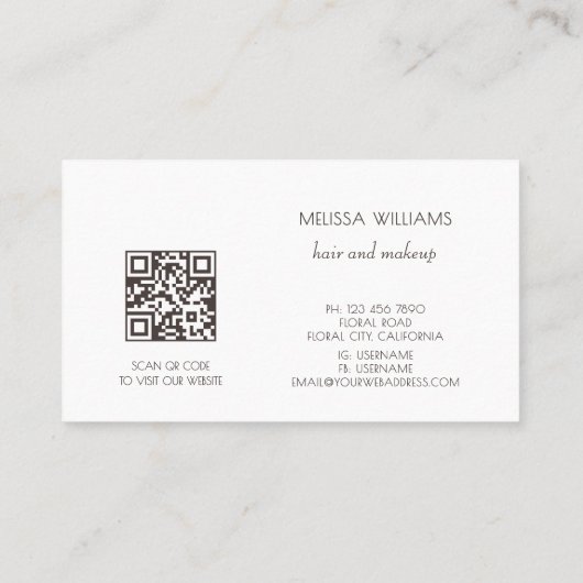 Elegant White 3D Magnolia 名刺 (裏面)