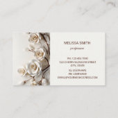 Elegant White 3D Roses 名刺 (裏面)