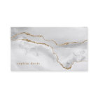 Elegant White Agate with Faux Gold Business Card