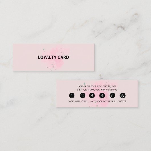 Elegant white and black beauty salon ロイヤリティカード (正面/裏面)