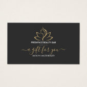 Elegant white and black beauty salon gift card (正面)