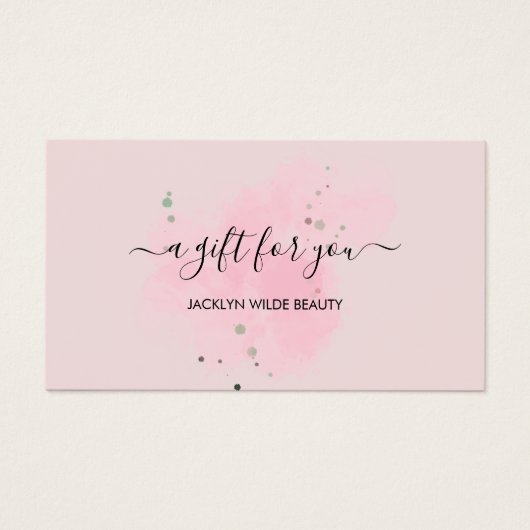 Elegant white and black beauty salon gift card (正面)