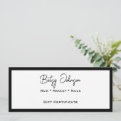 Elegant White and Black Gift Certificate Card 招待状 (スタンド正面)
