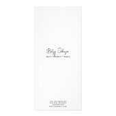 Elegant White and Black Price List Rack Card ラックカード (裏面)