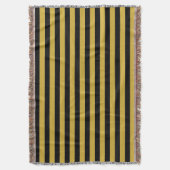 Elegant White and Black Striped スローブランケット (正面縦)
