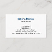 Elegant White and Blue Cleaning Service 名刺 (裏面)