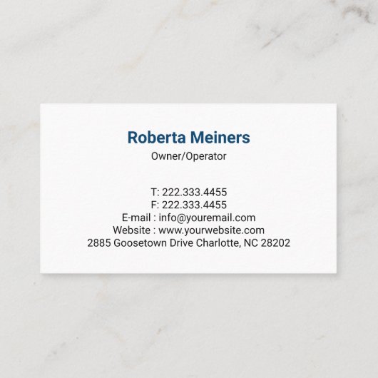 Elegant White and Blue Cleaning Service 名刺 (裏面)