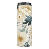 Elegant White and Blue Watercolor Floral タンブラー (裏面)