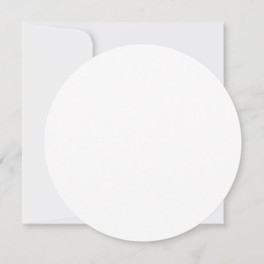 Elegant White and Blue Wedding Menu Circle Card (裏面)