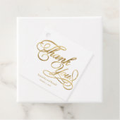 Elegant White and Faux Gold Calligraphy Thank You フェイバータグ (インサイチュ)