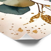 Elegant White and Gold Baubles Watercolor ポスター (コーナー)