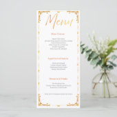 Elegant white and Gold Floral Wedding Menu Card メニュー (スタンド正面)