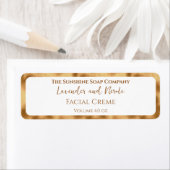 Elegant White and Gold Foil Cosmetics Jar Label ラベル (インサイチュ)